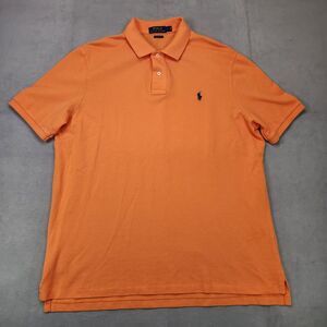 Polo Ralph Lauren Polo Shirt Men's L Orange Short Sleeve Classic Fit Pique Pony